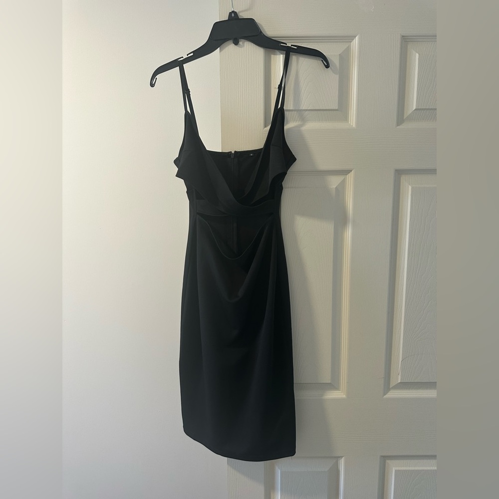 Black cross cross midi dress